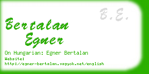 bertalan egner business card